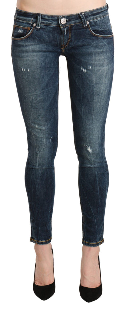 Chic Blue Washed Skinny Denim Delight