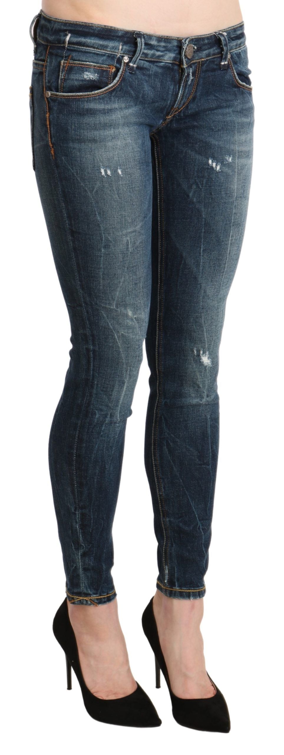 Chic Blue Washed Skinny Denim Delight