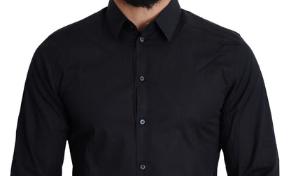 Camisa de Vestir Formal Algodón Negra GOLD