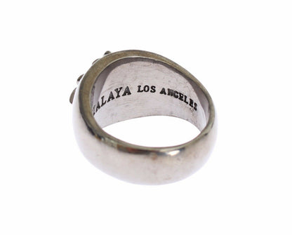 Sterling Silver Rhodium Men's Statement Ring