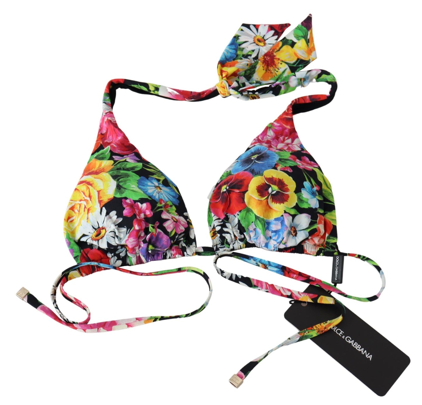 Vibrant Floral Print Bikini Top