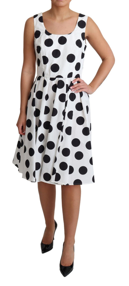 Sleeveless Polka Dot A-Line Dress