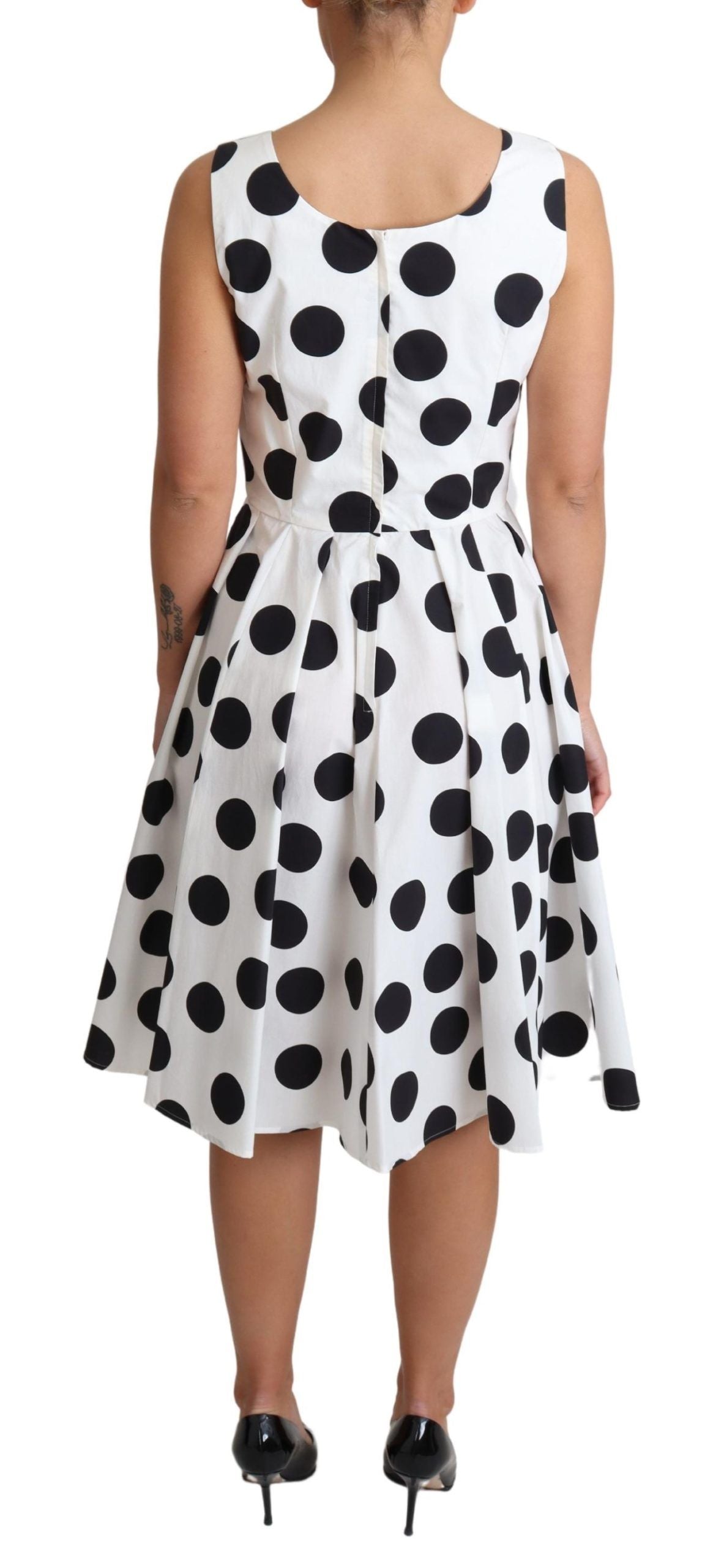 Sleeveless Polka Dot A-Line Dress