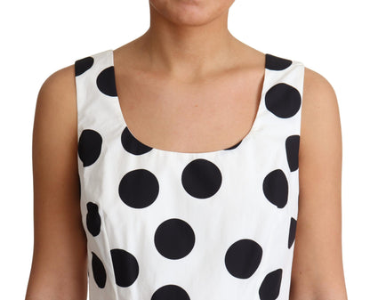 Sleeveless Polka Dot A-Line Dress