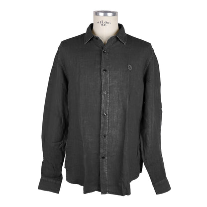 Camisa de lino gris