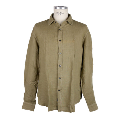 Camisa de lino verde