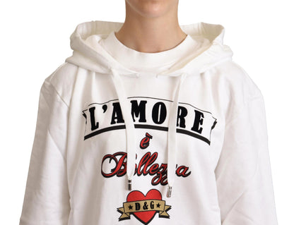 Pull à capuche L'Amore blanc