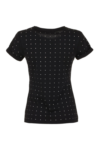 "Black Cotton Women T-Shirt"