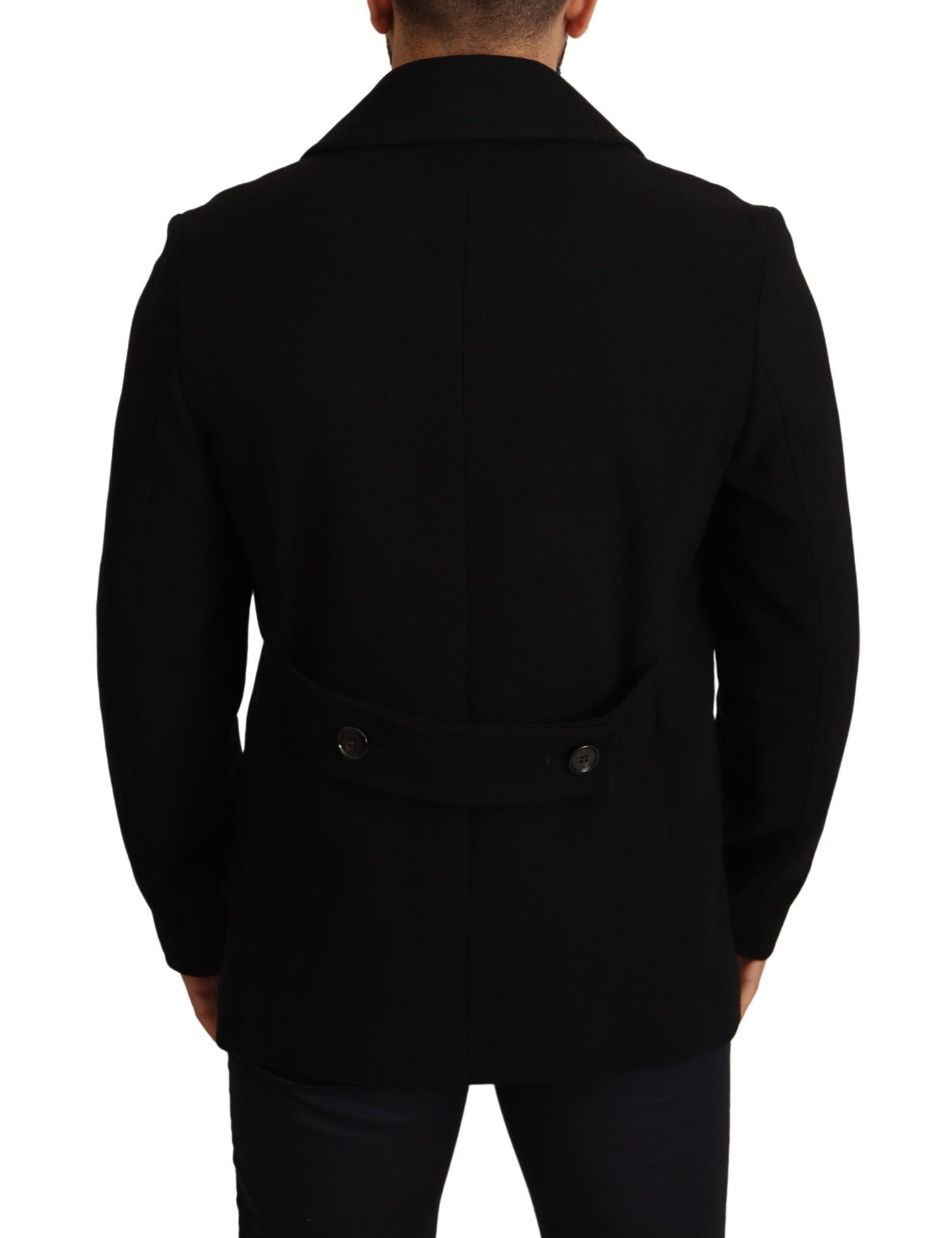 Elegant Double Breasted Wool-Blend Pea Coat