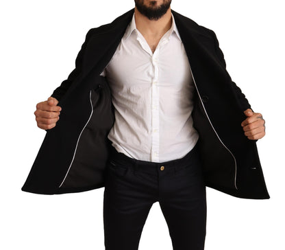 Elegant Double Breasted Wool-Blend Pea Coat