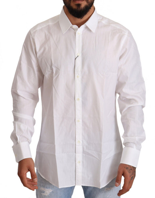 Camisa MARTINI de hombre de corte slim de algodón blanco