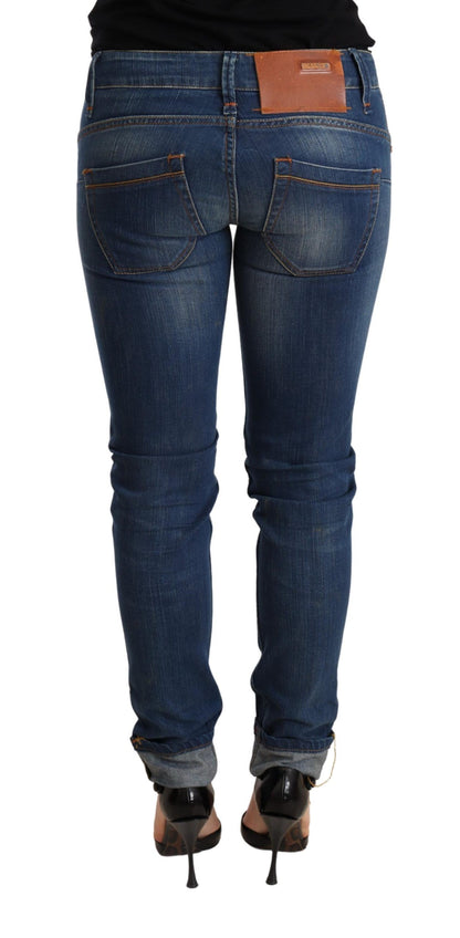 Chic Blue Washed Push-Up Skinny Jeans