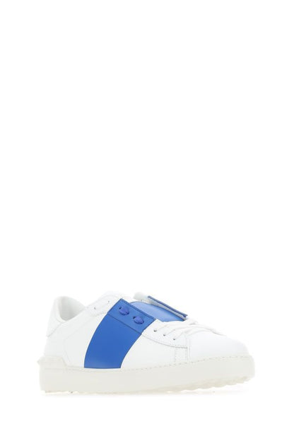 Sleek White Calf Leather Low-Top Sneakers