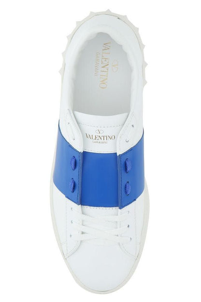 Sleek White Calf Leather Low-Top Sneakers