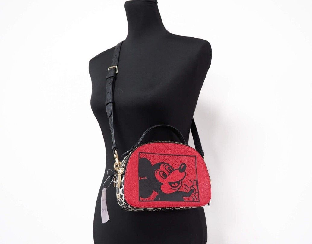 Sac à main en cuir galet Mickey Mouse X Keith Haring Serena