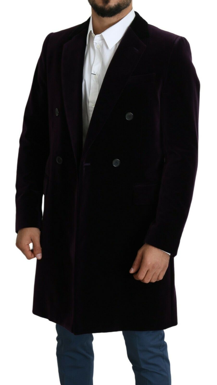 Elegant Velvet Double-Breasted Coat