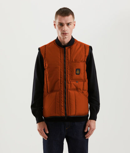 "Orange Polyester Men's Gilet"