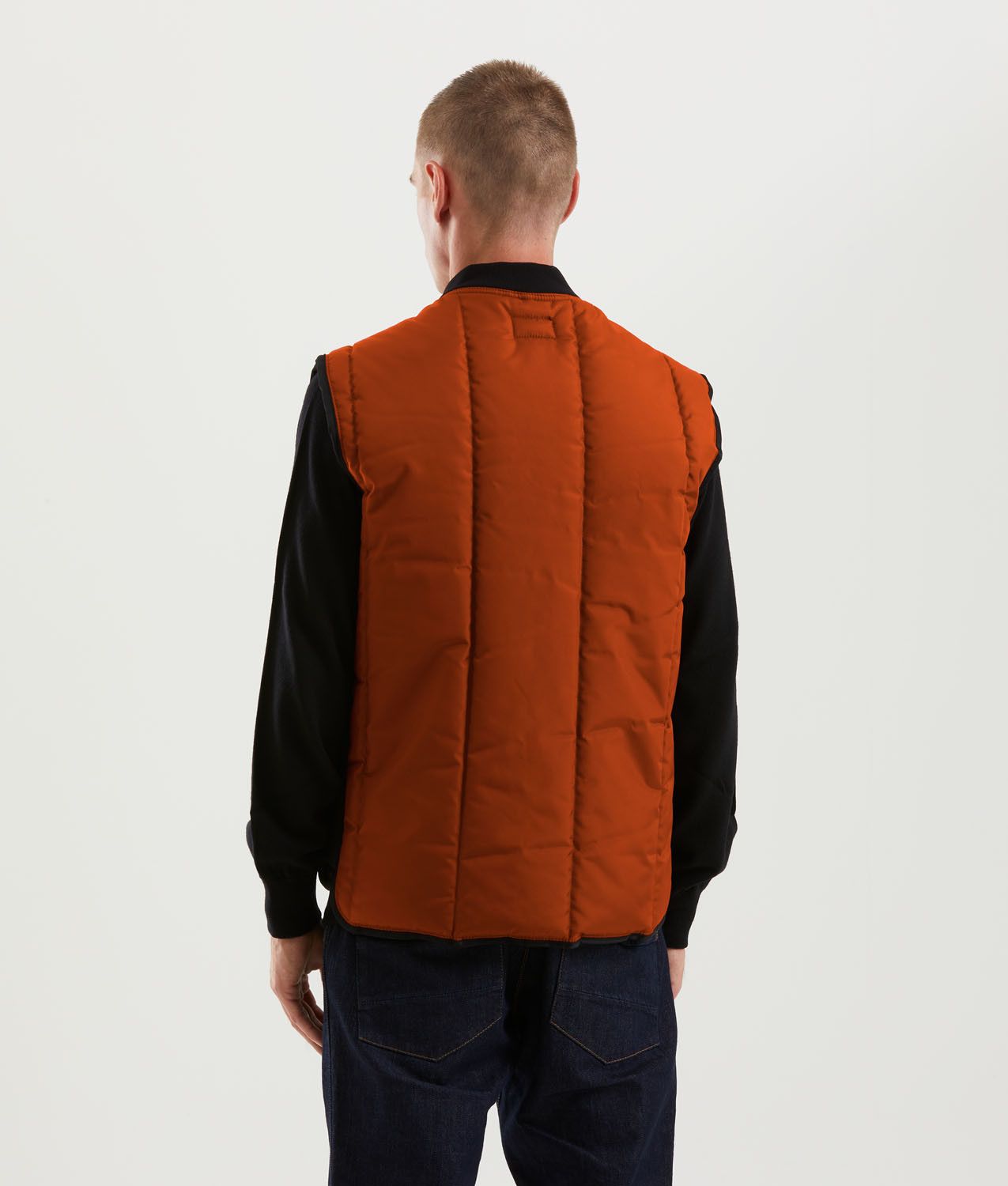 "Orange Polyester Men's Gilet"