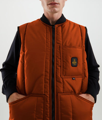 "Orange Polyester Men's Gilet"