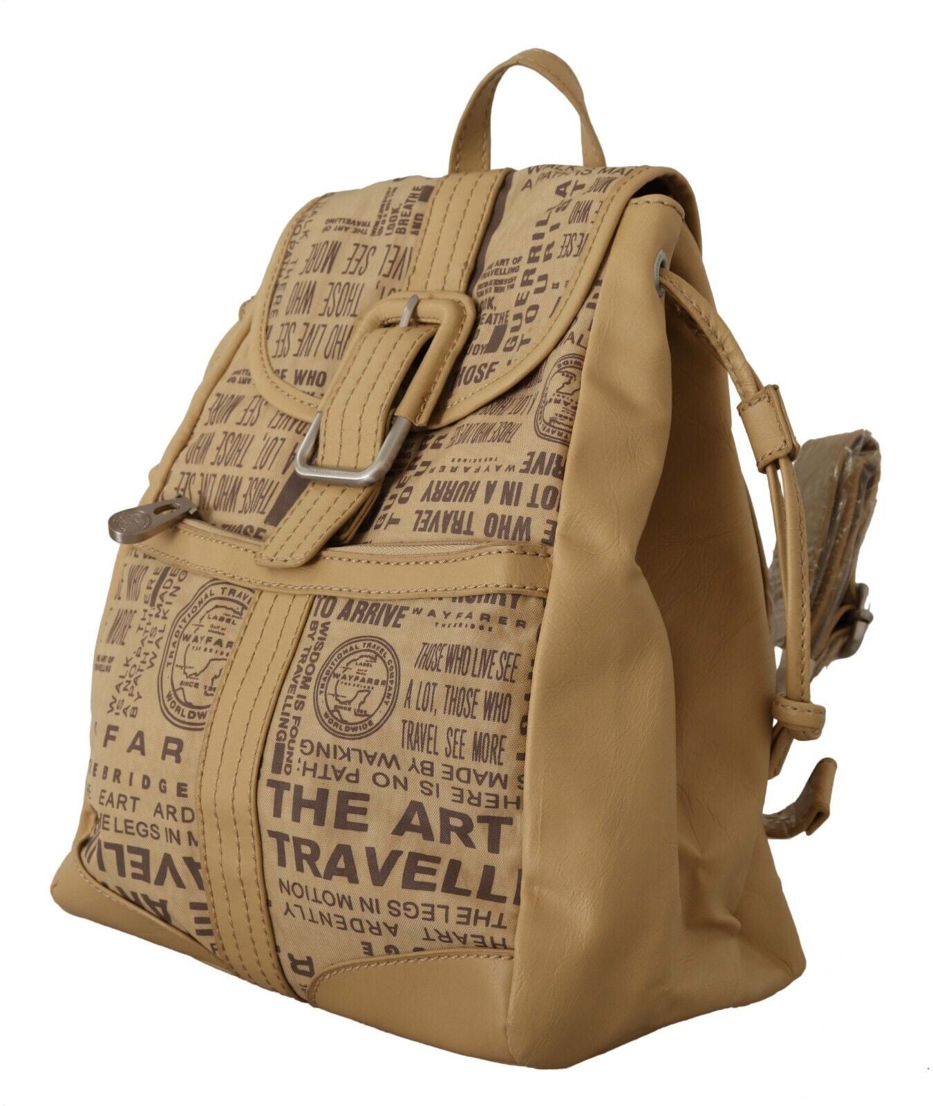 Mochila De Viaje Con Logo Estampado Beige