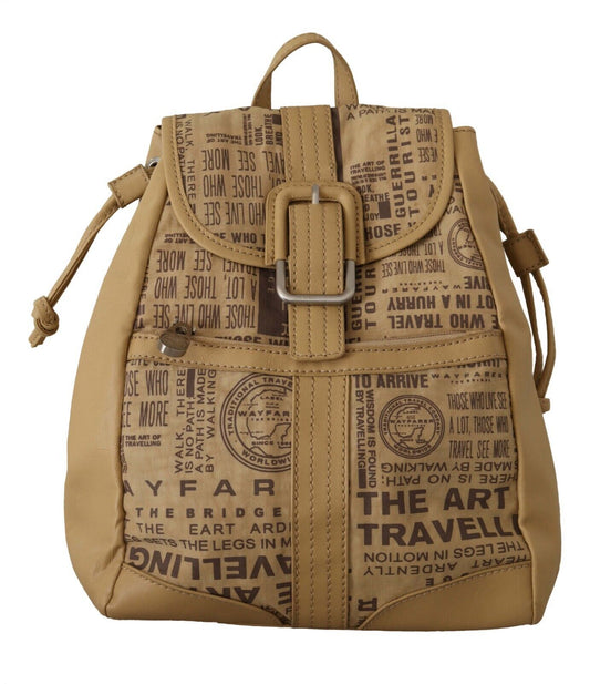 Mochila De Viaje Con Logo Estampado Beige