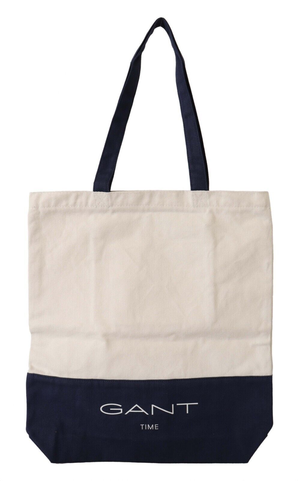 Bolso shopper de hombro con logo de lona azul blanco