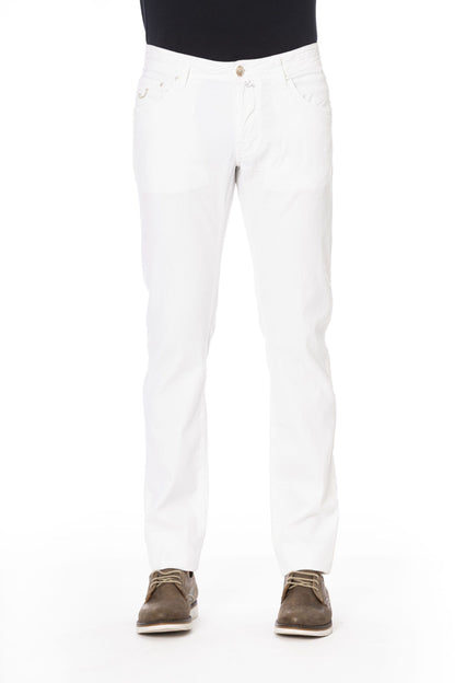 White Cotton Men Jeans