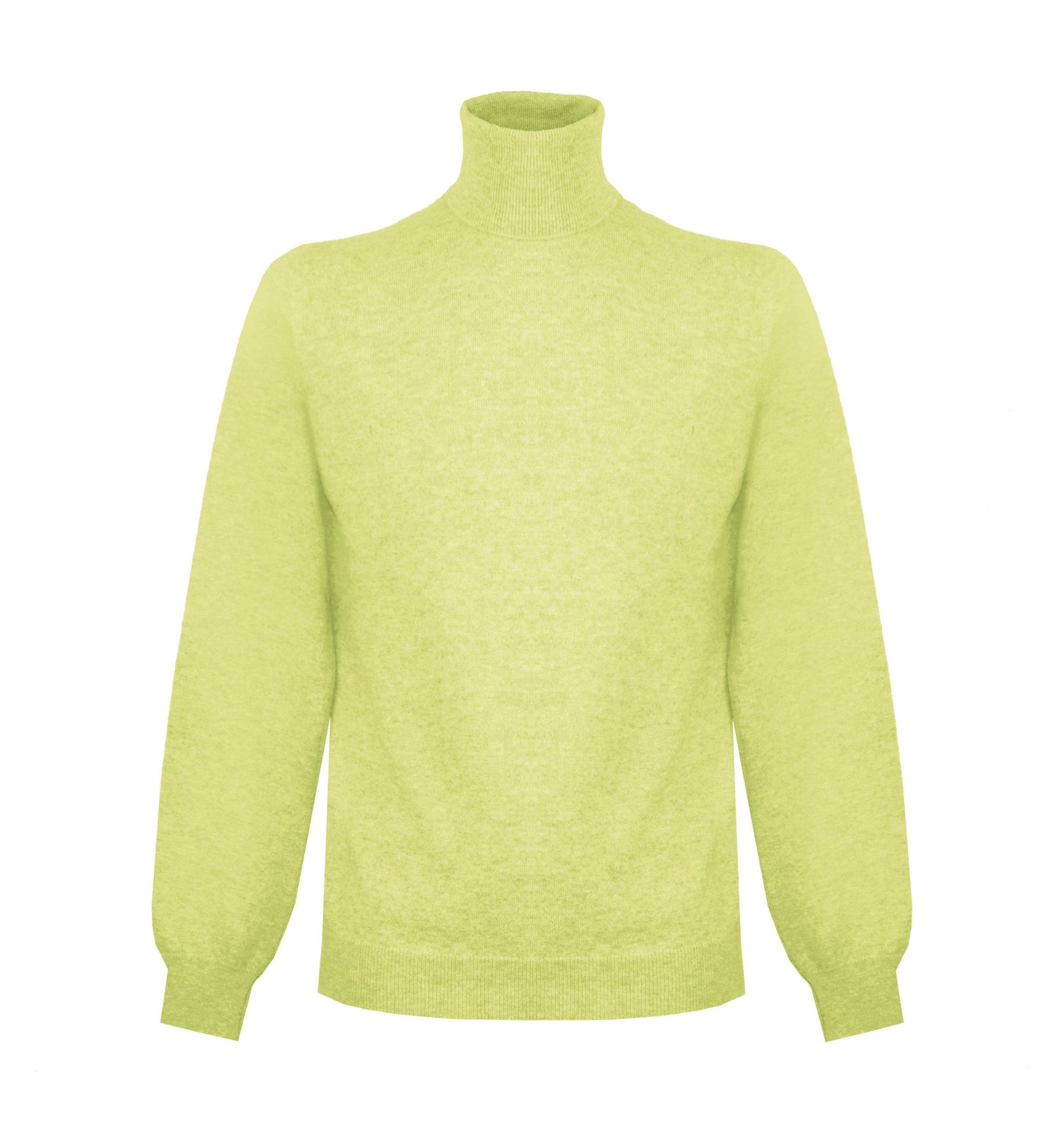 Elegant High Neck Yellow Cashmere Sweater