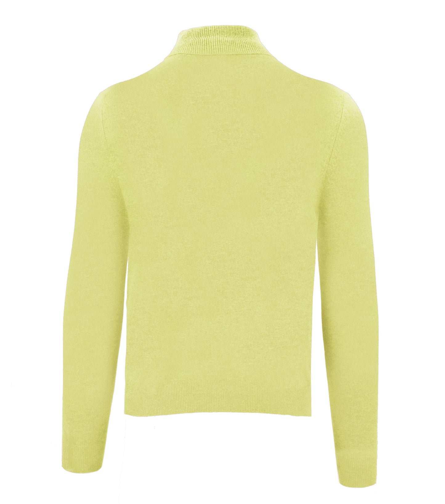 Elegant High Neck Yellow Cashmere Sweater