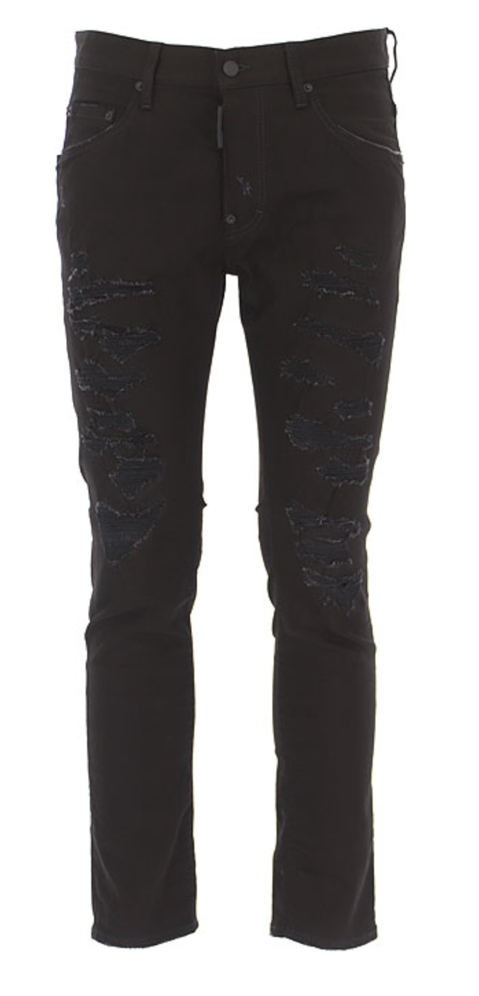 Black Cotton Men Jeans