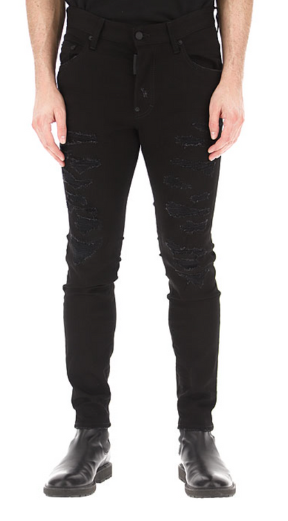 Black Cotton Men Jeans