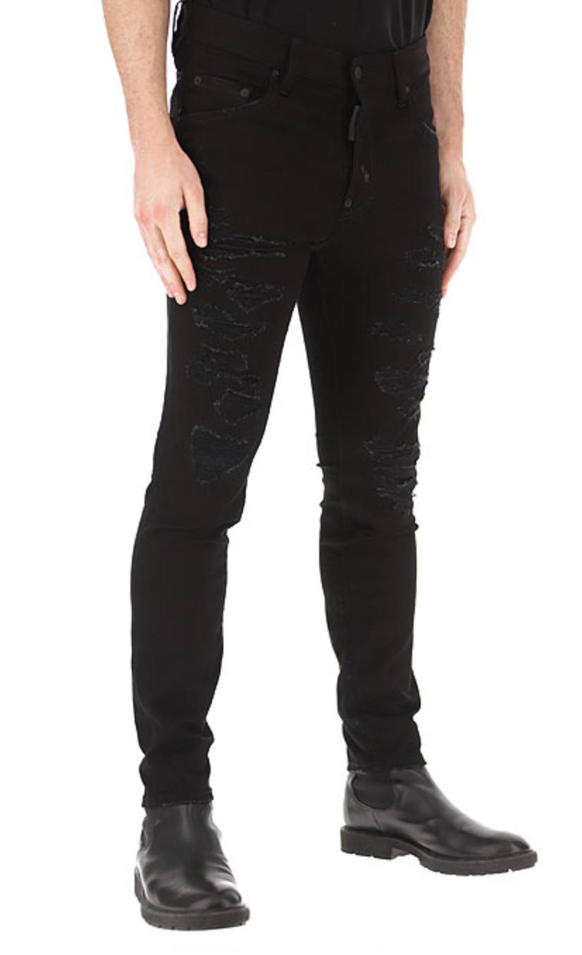 Black Cotton Men Jeans