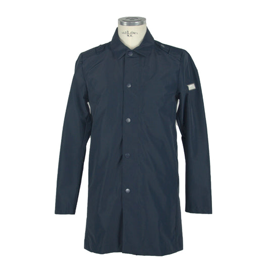 Blue Polyester Men Jacket