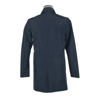 Blue Polyester Men Jacket