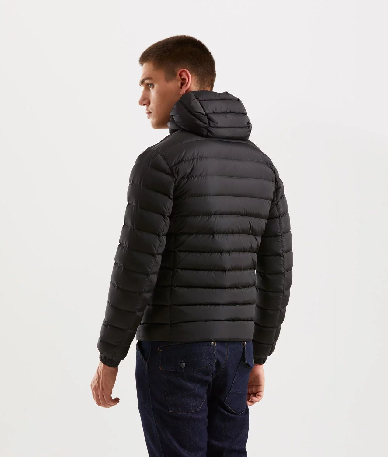 Sleek Hooded Down Jacket with Pockets