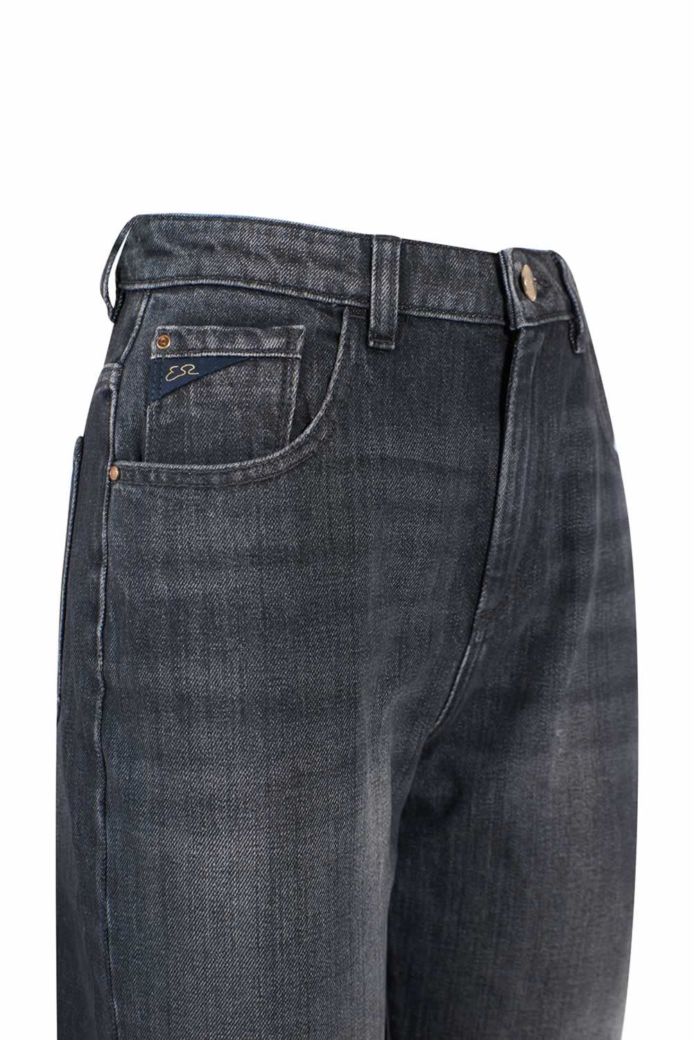 "Black Cotton Women High-Waisted Jean"