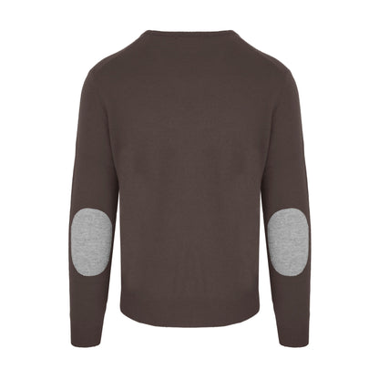 Elegant Brown Cashmere-Wool Blend Sweater