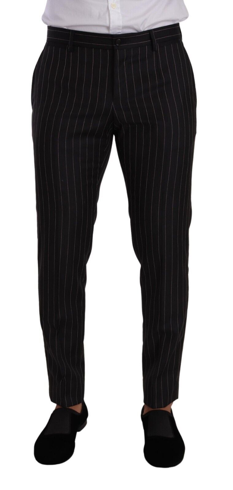 Sleek Striped Wool Three-Piece Suit