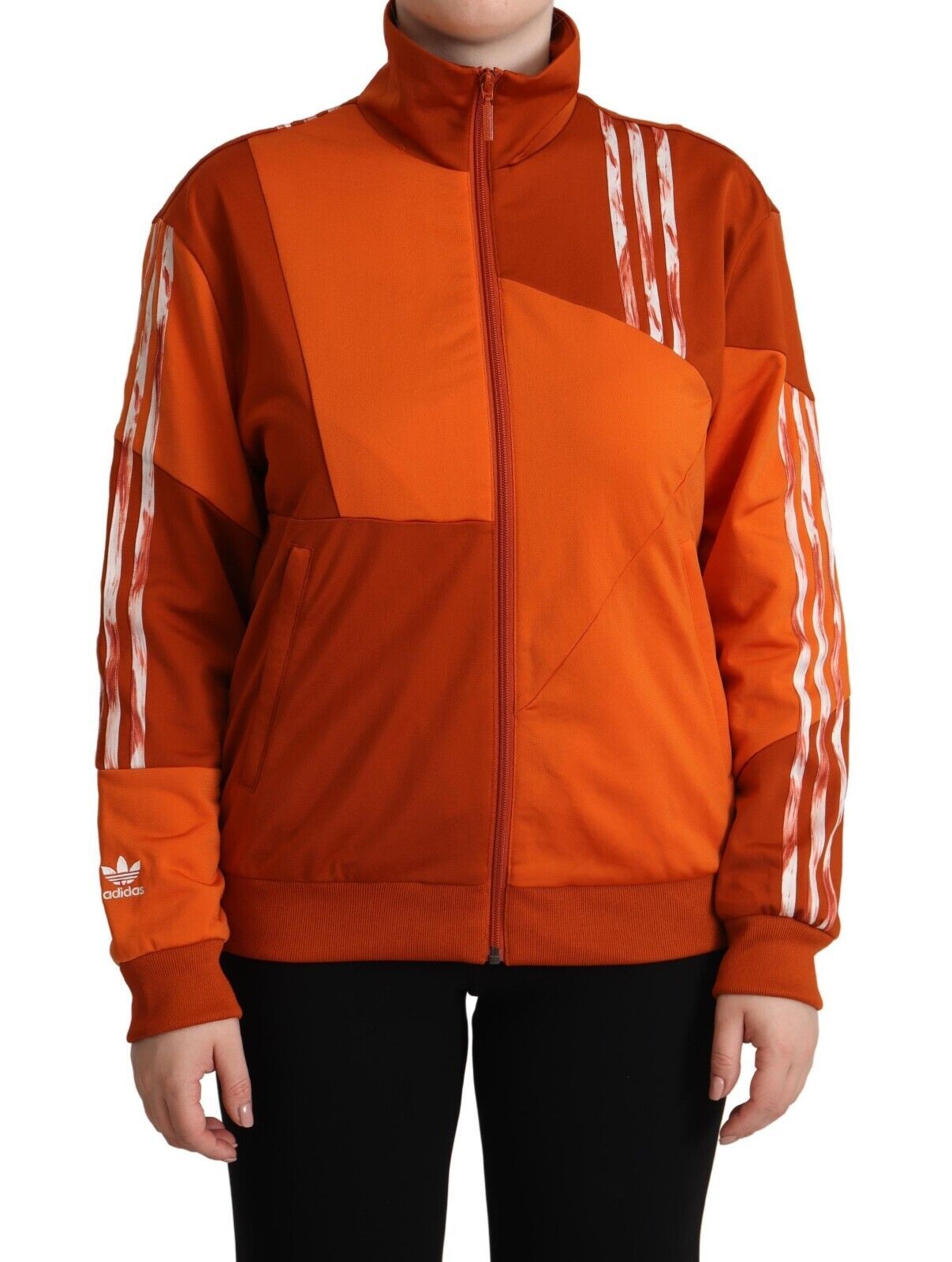 Chic Orange Bomber Jacket with Zip Closure