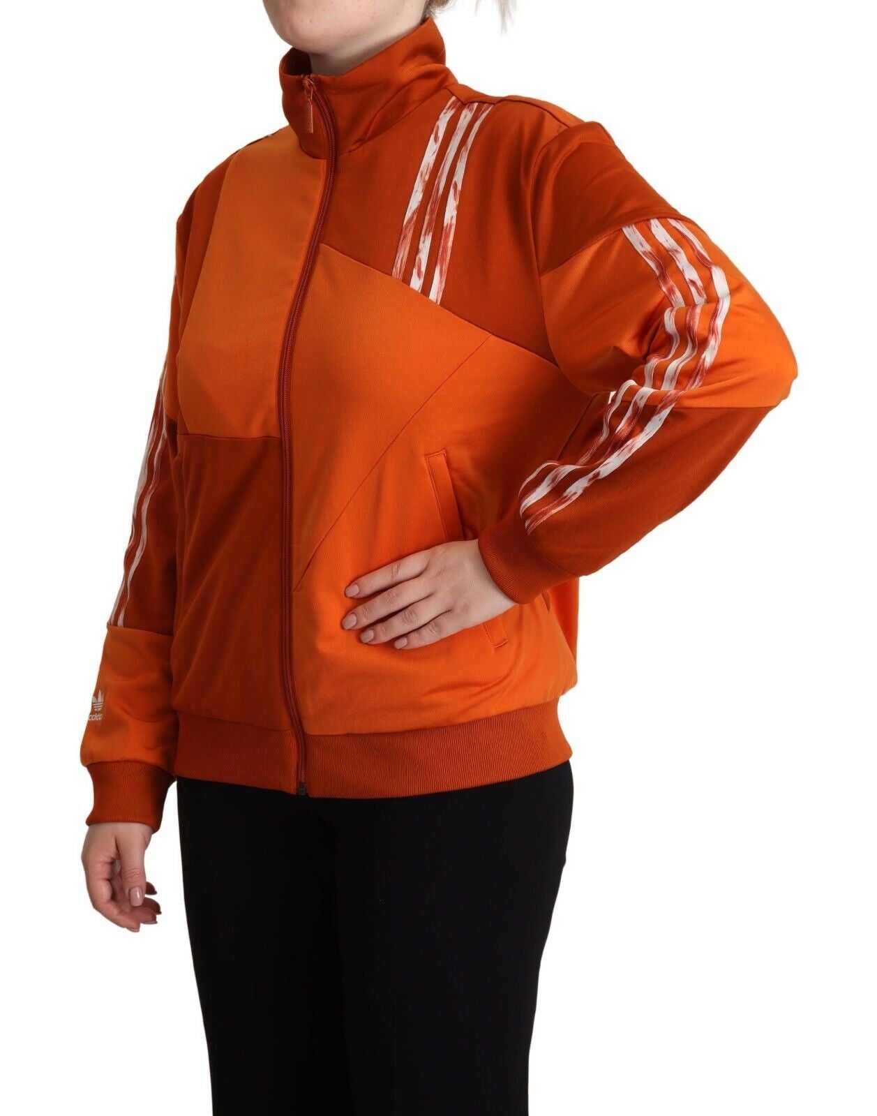 Chic Orange Bomber Jacket with Zip Closure