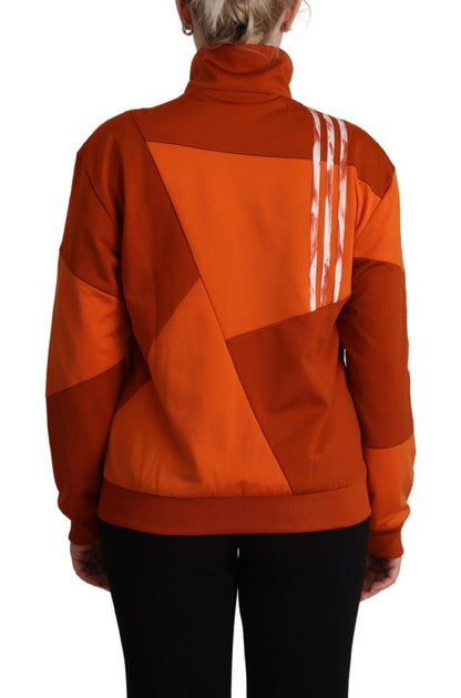 Chic Orange Bomber Jacket with Zip Closure