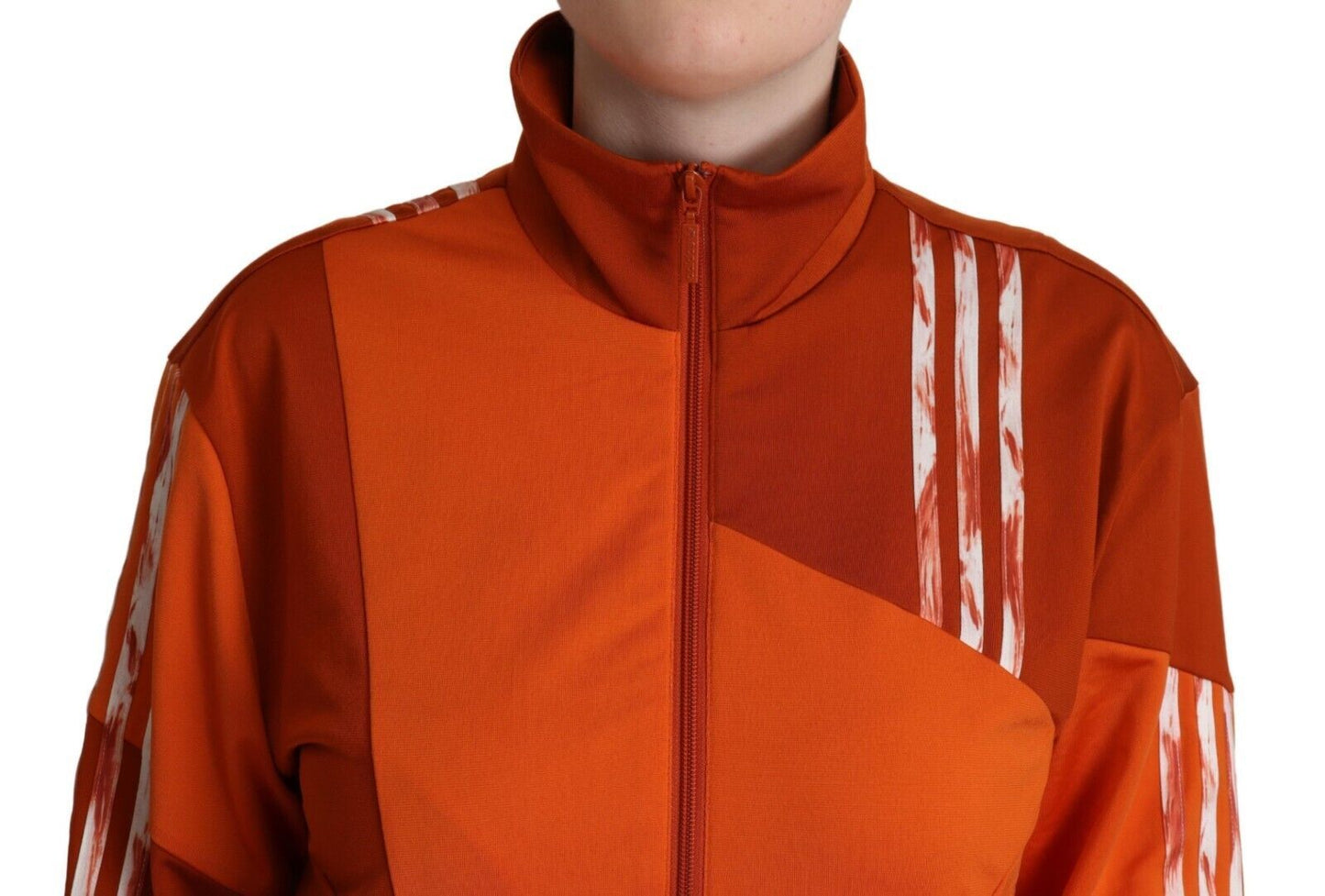 Chic Orange Bomber Jacket with Zip Closure