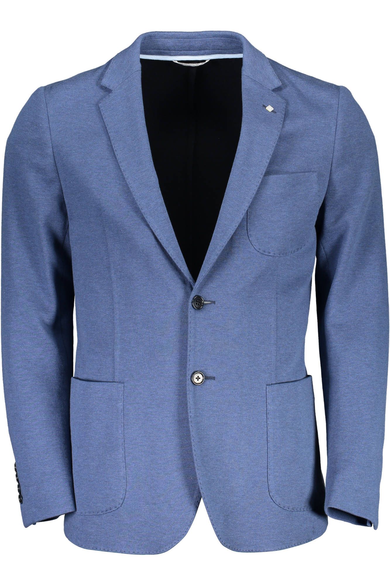 Blue Cotton Men Jacket