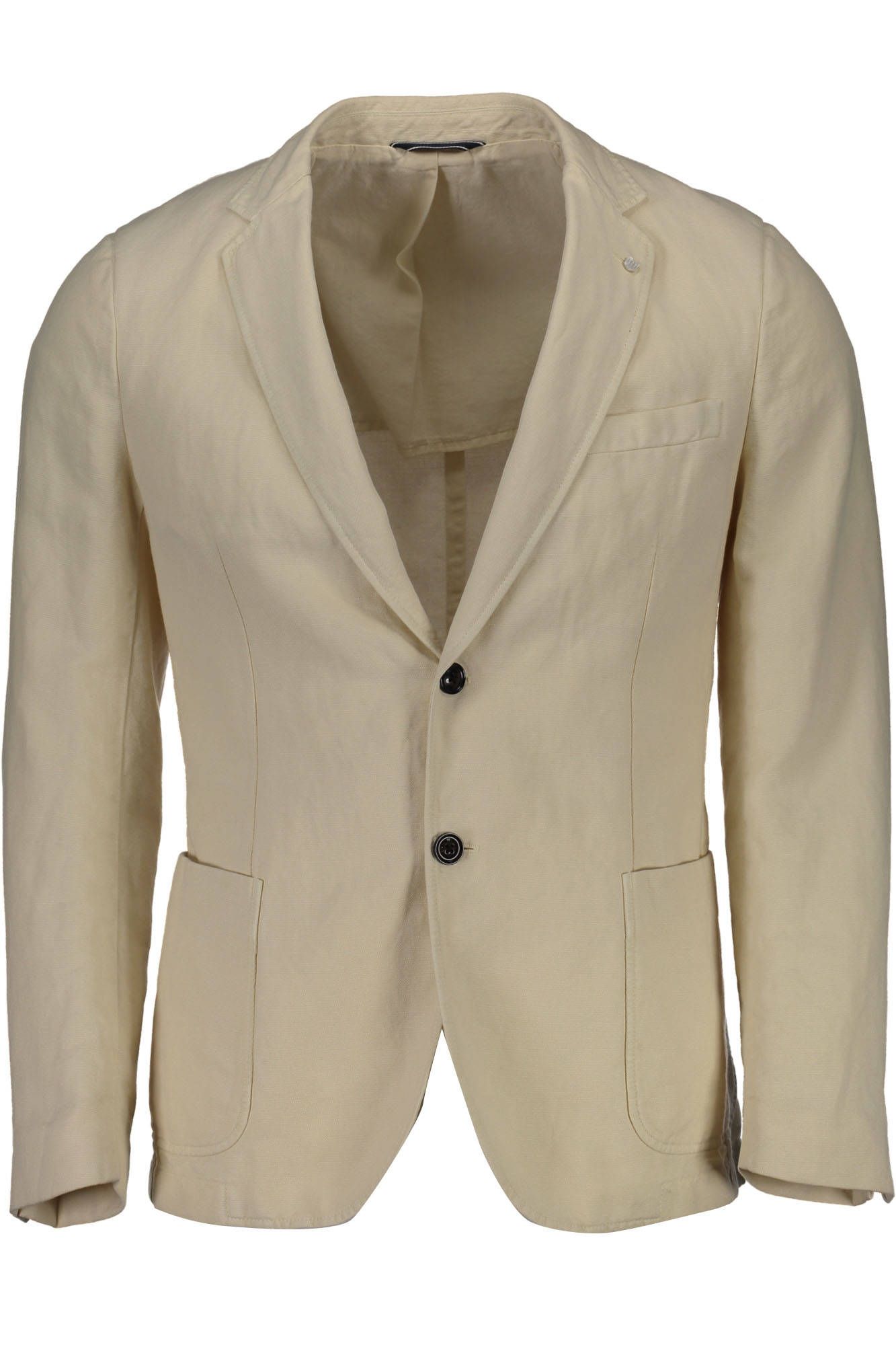 Beige Cotton Men Jacket