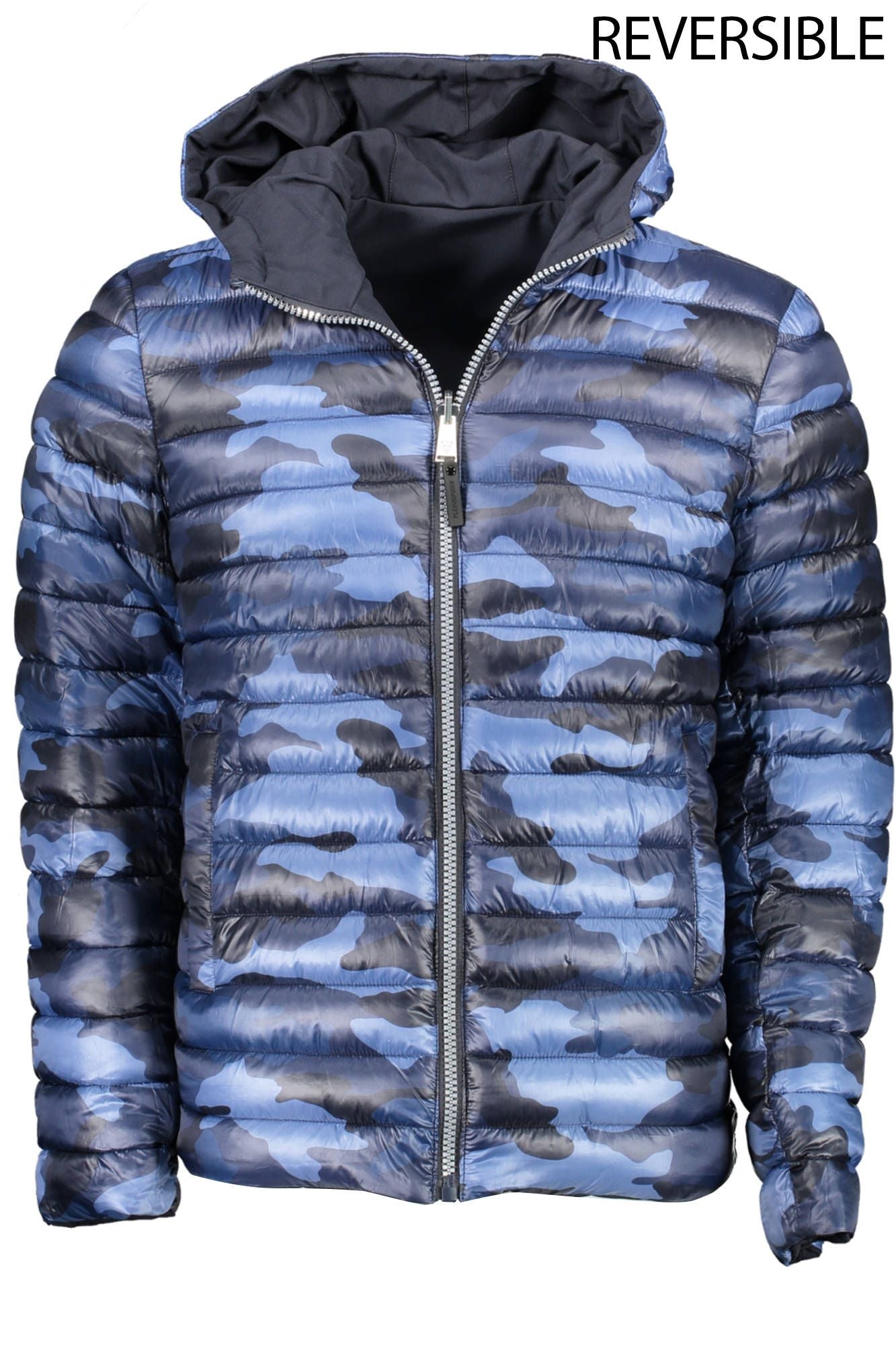 Blue Polyester Men Jacket