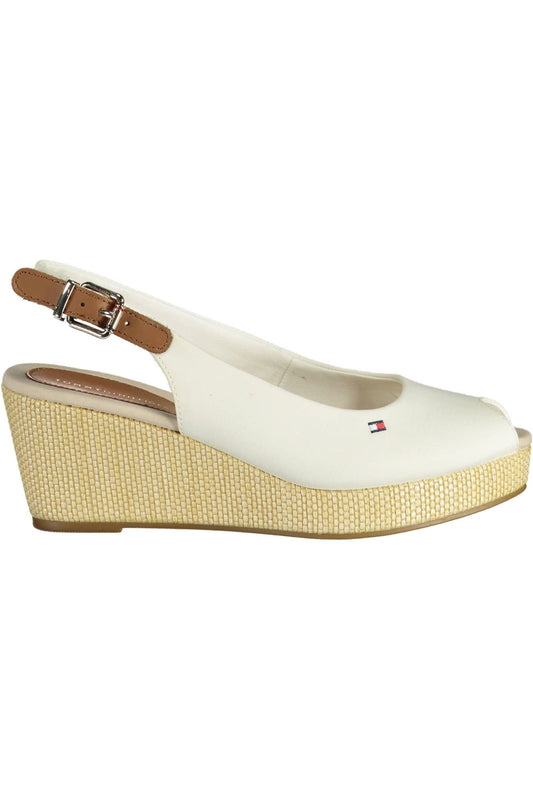 White Polyester Women Sandal