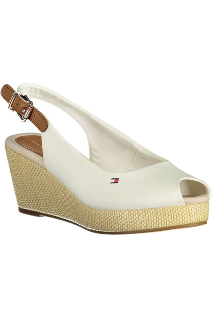 White Polyester Women Sandal