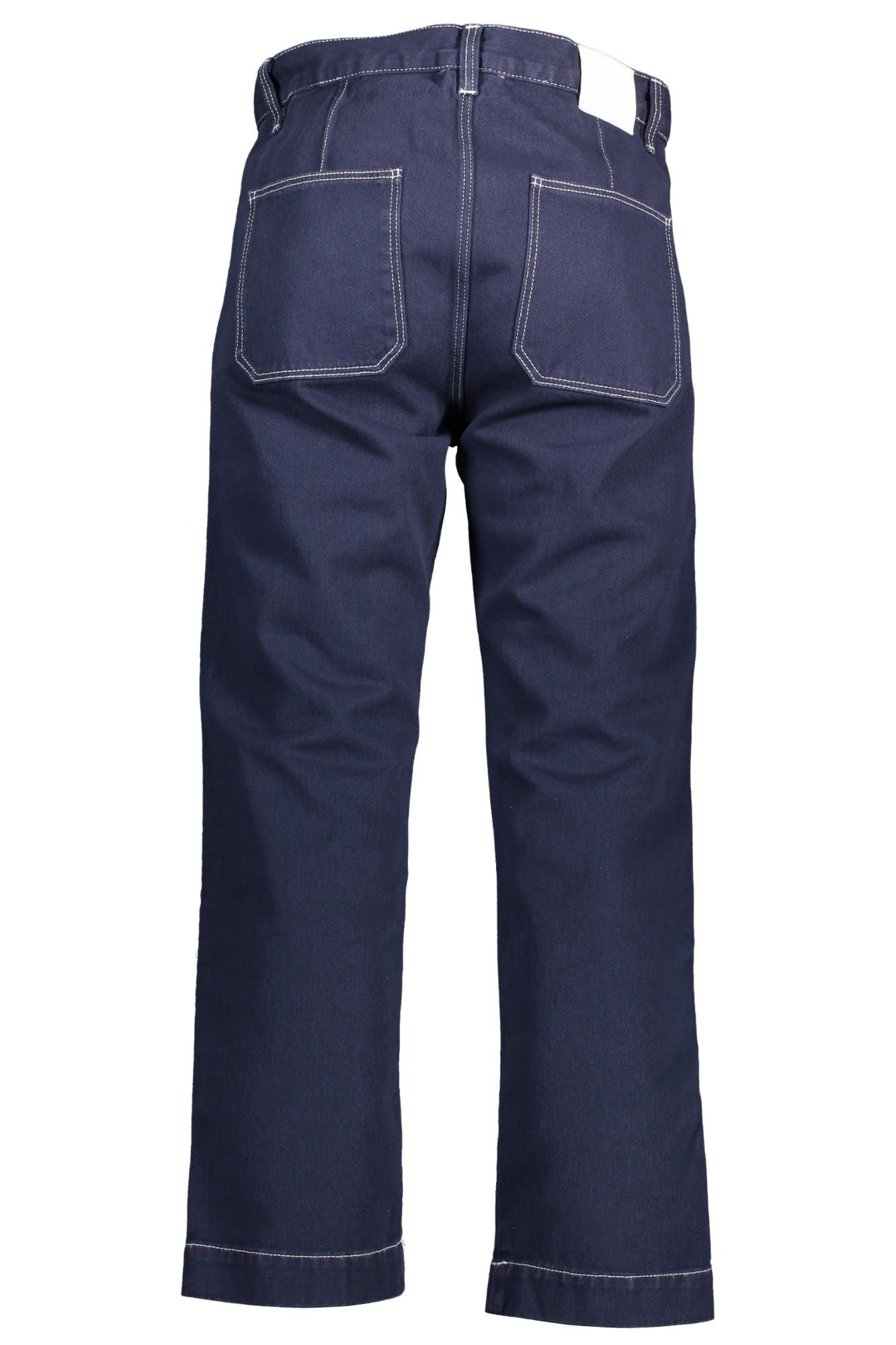 Blue Cotton Men Trouser