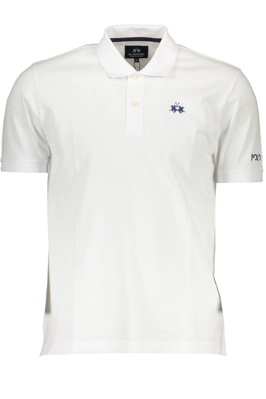 White Cotton Men Polo Shirt