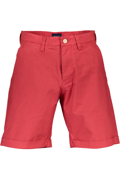 Red Cotton Men Bermuda